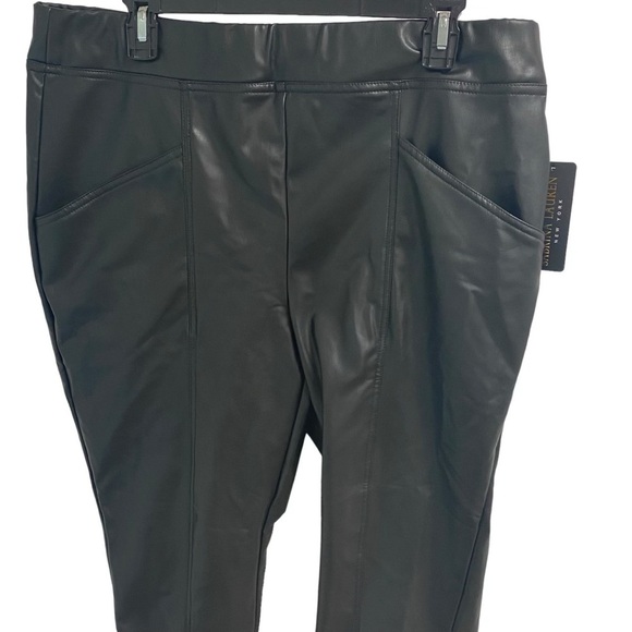 Sabrina Lauren Women Black Faux Leather Pants 2X Brand New With Tags Retail 89 - Picture 7 of 15
